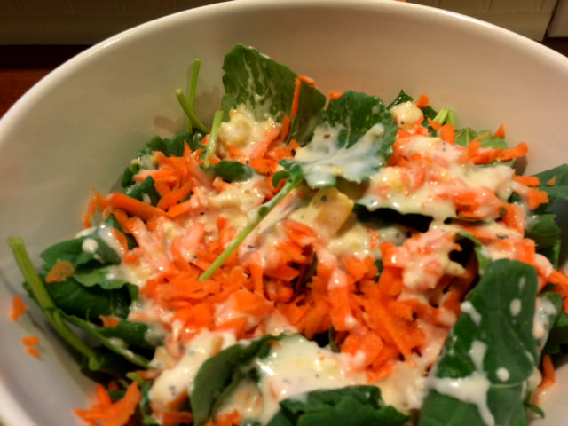 baby kale and carrot salad