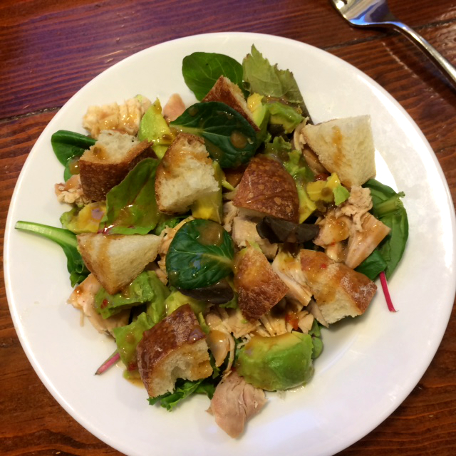 chicken avocado and bread salad